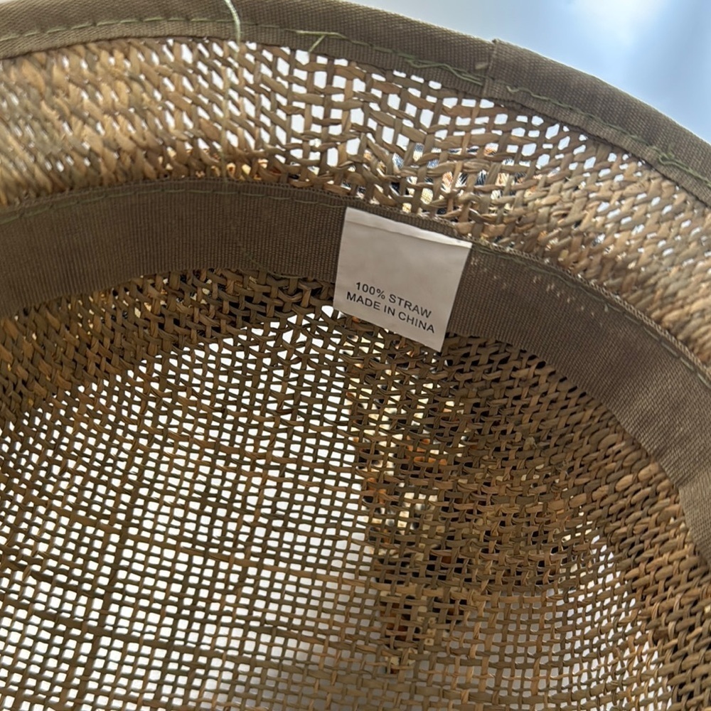 NWOT Leopard Print Ribbon Straw Hat - Picture 5 of 8